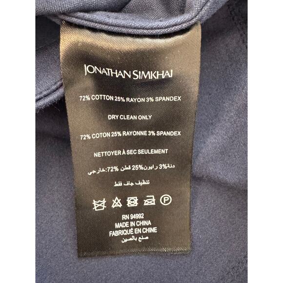 JONATHAN SIMKHAI Women's Midnight Chase Front Slit Cotton-Blend Pants Size 14 - Picture 7 of 8